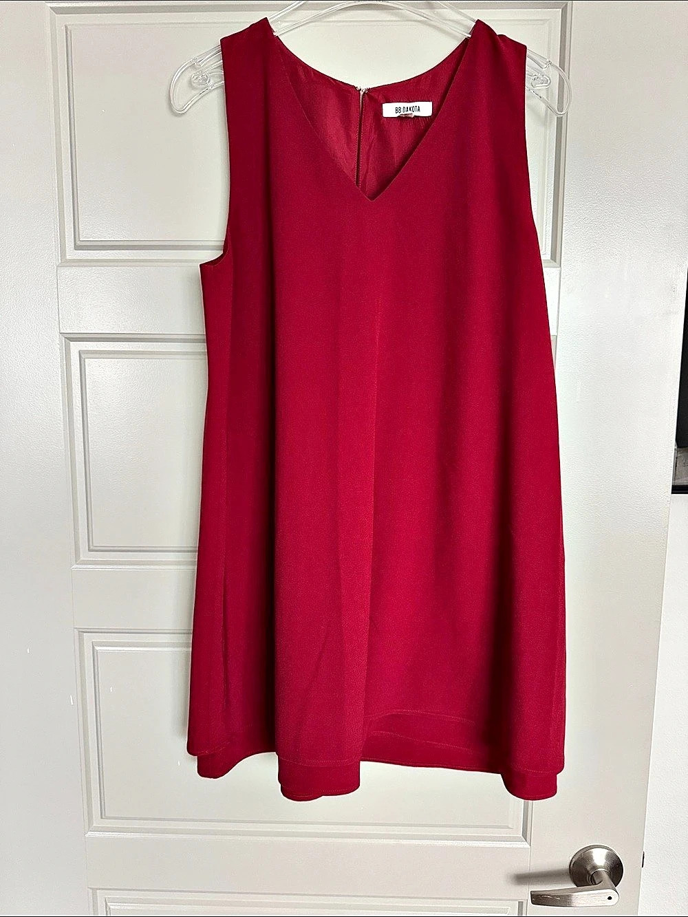 NWOT BB Dakota Red V-Neck Mini Dress, S